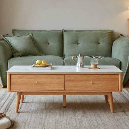 Solid natural wood coffee table deals